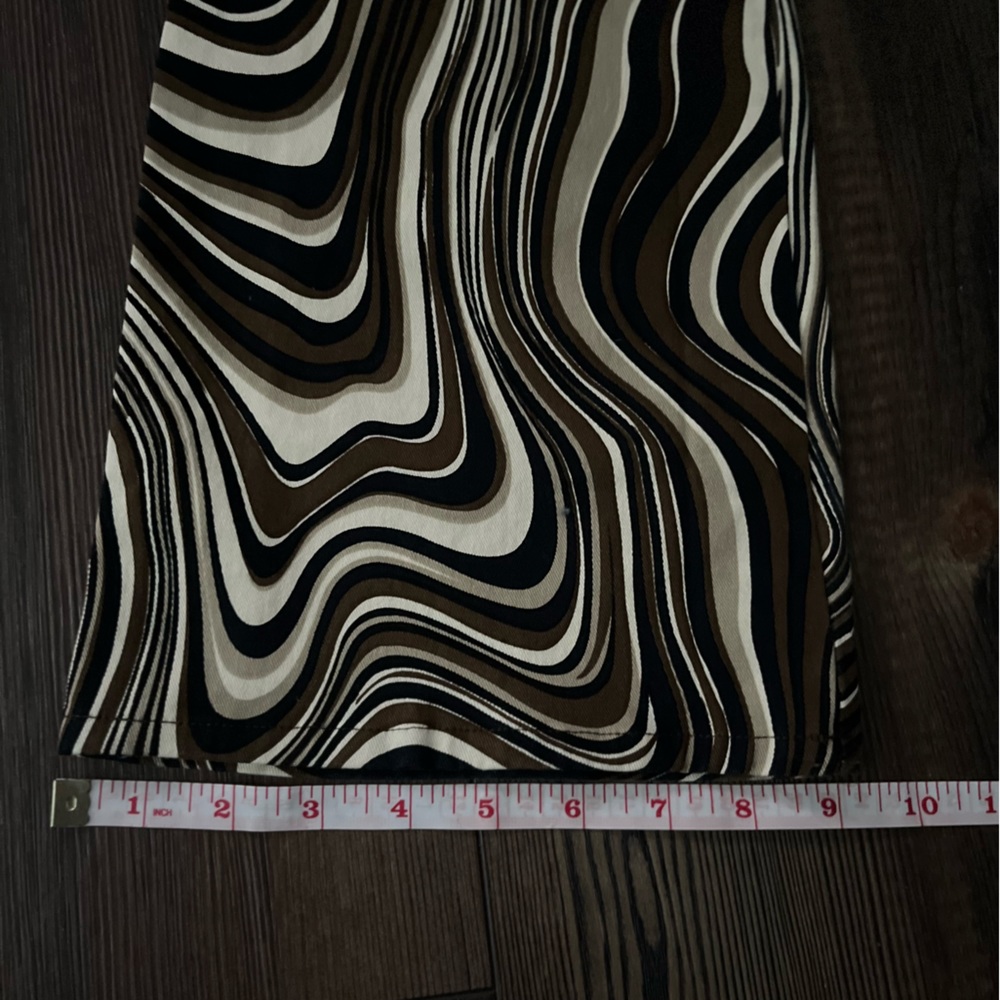 MOTEL ROCKS Denim Size:S Zoven Ripple Swirl High Waist Trouser Pants - Picture 11 of 12